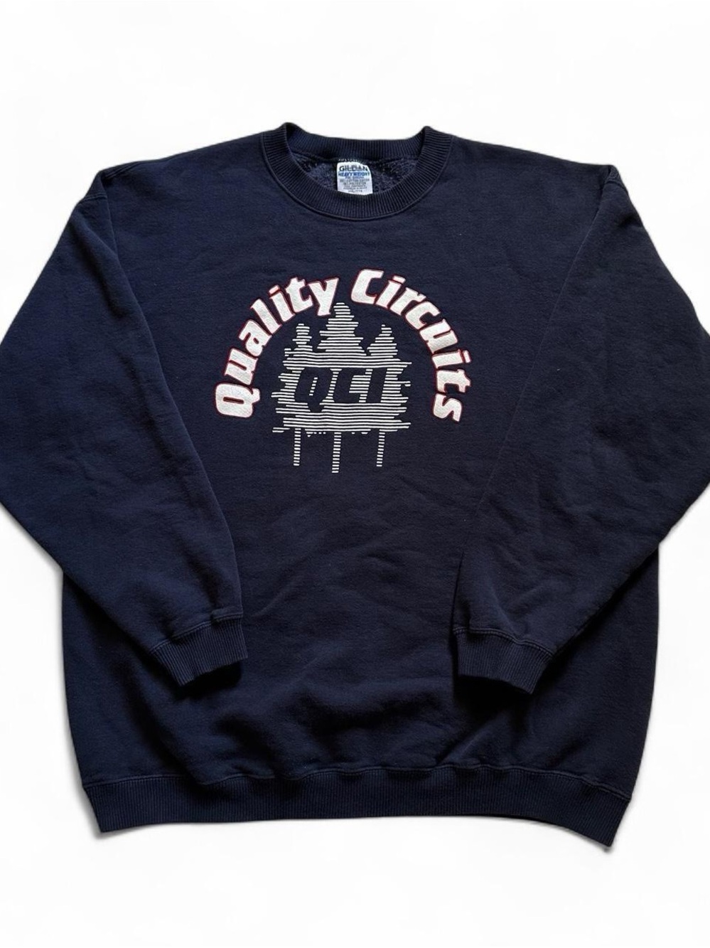 Vintage 1990s Quality Circuits Navy Crewneck Sweater XXL
